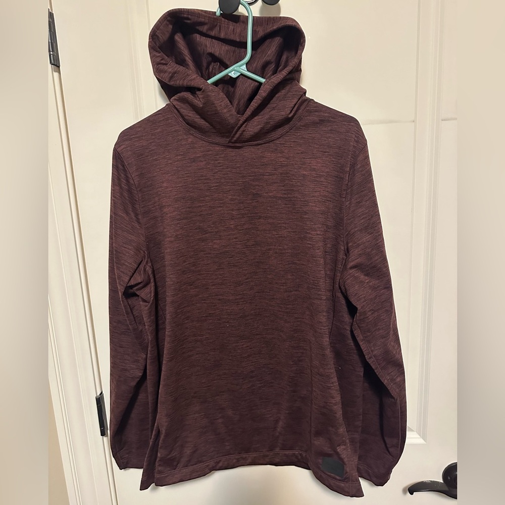 Men’s Abercrombie & Fitch Air Knit Hoodie Large Pullover Pockets Maroon Burgundy